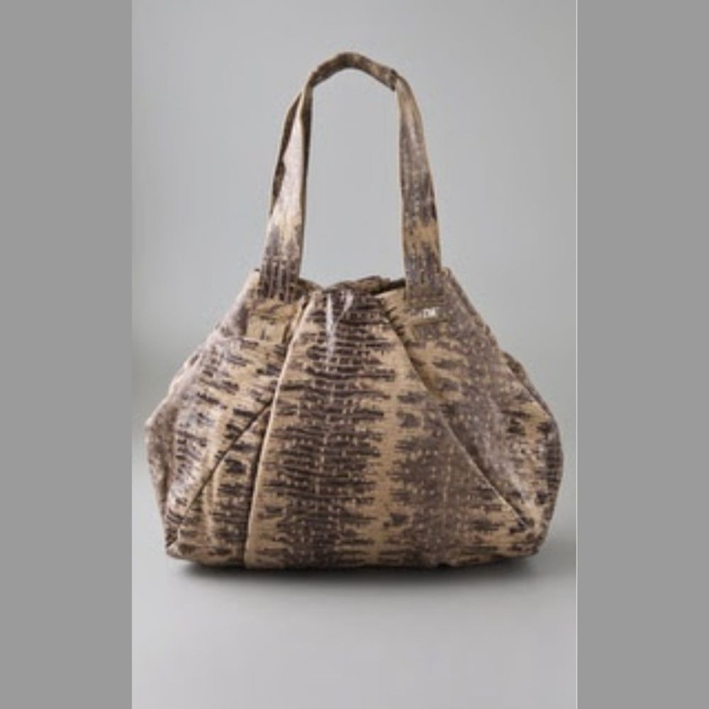 Diane Von Furstenberg Marisa Wrap Lizard Embossed Hobo Bag